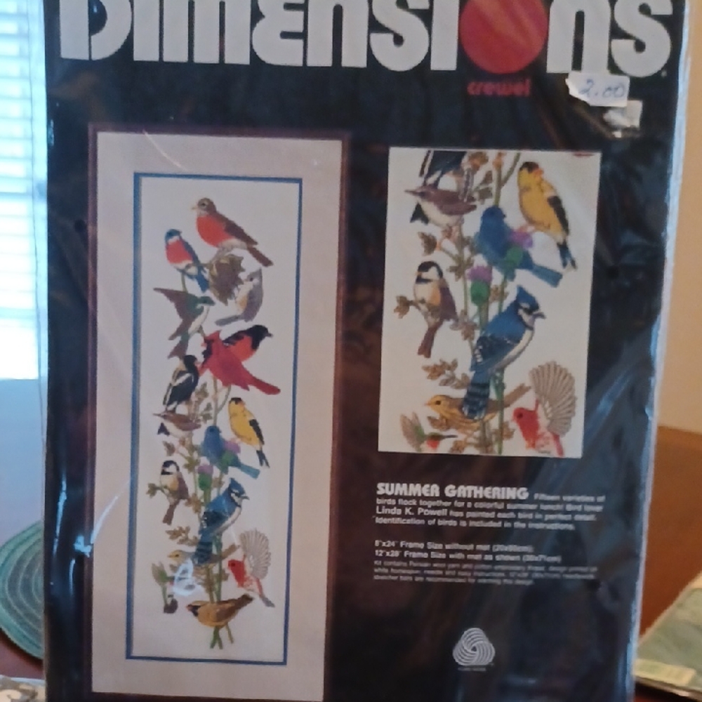 Dimensions crewel Summer Gathering Birds